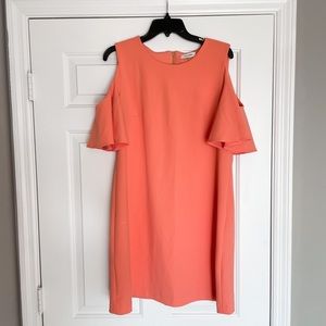 Coral shift dress